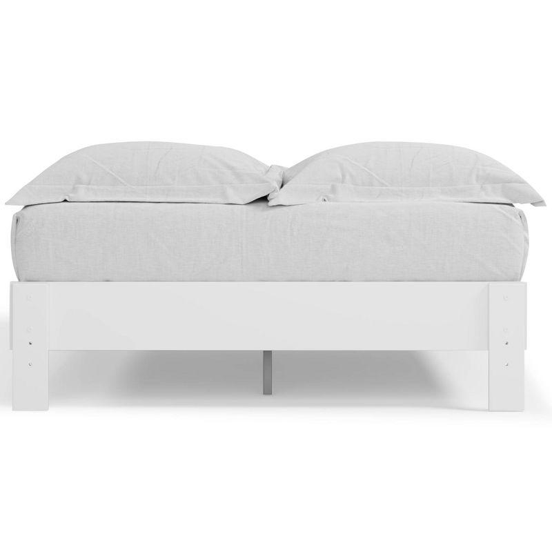 Queen Piperton Platform Bed White - Signature Design by Ashley: Modern Style, No Box Spring Needed