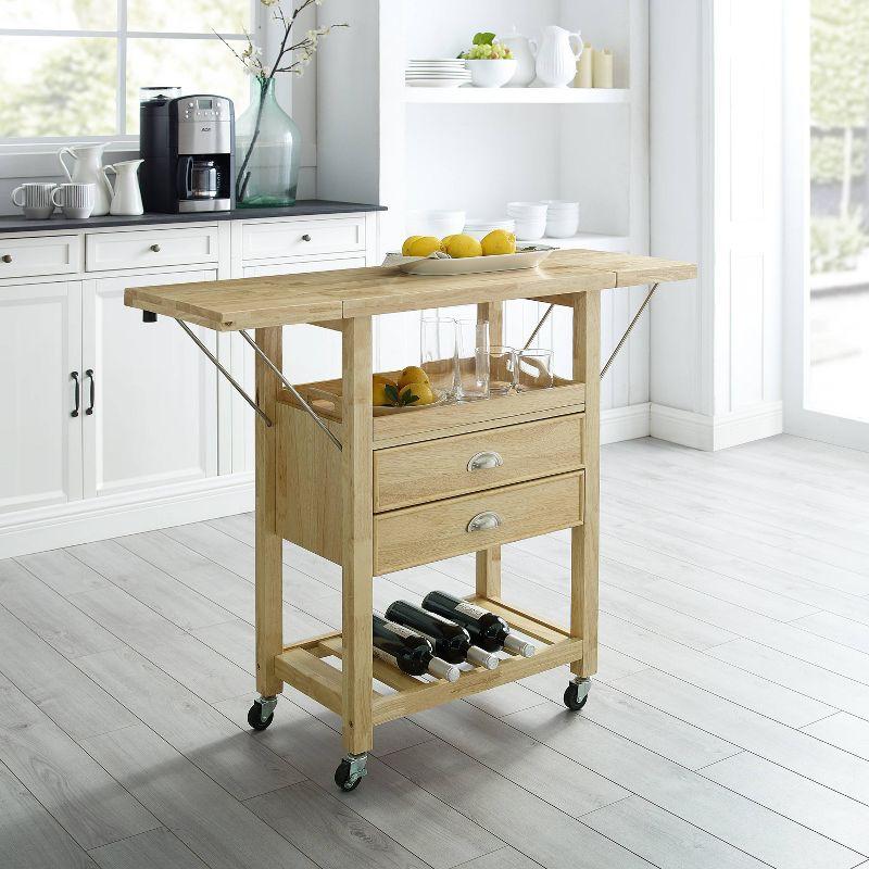 Bristol Double Drop Leaf Kitchen Cart Natural - Crosley