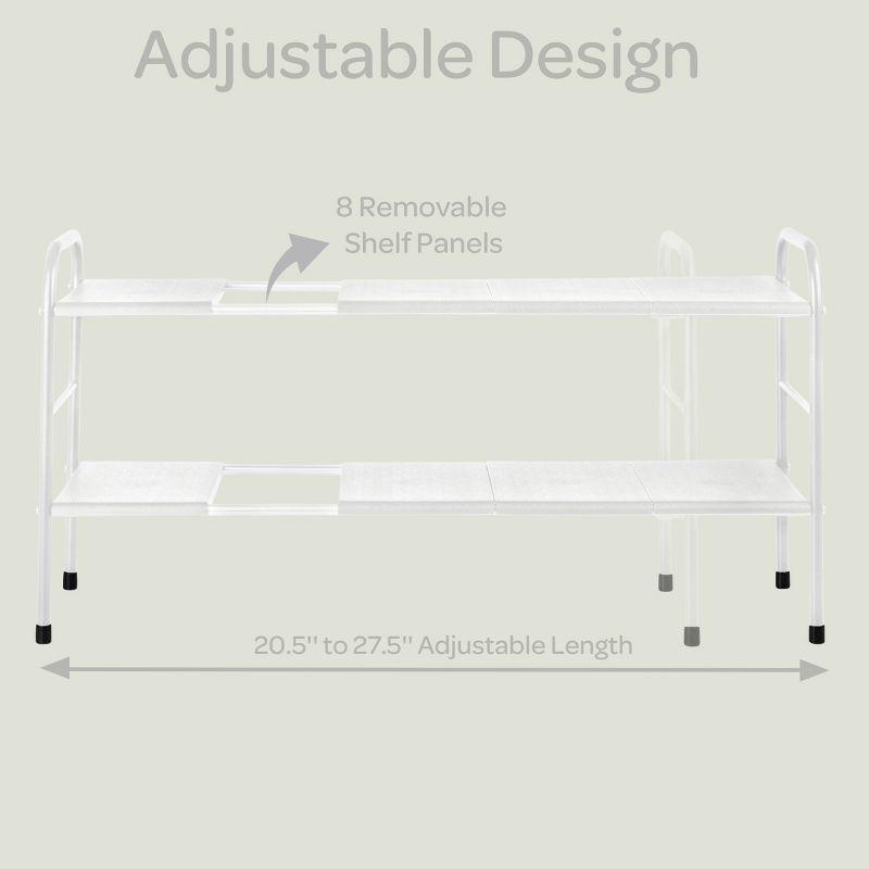 Under Sink Organizer - 2 Tier Adjustable Shelf Organizer with 8 Removable Panels - Kitchen or Bathroom Under Sink Organizers and Storage by Home-Complete