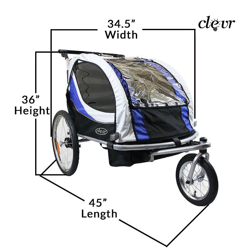 Blue and Black Deluxe 3-in-1 Bike Trailer Stroller Jogger