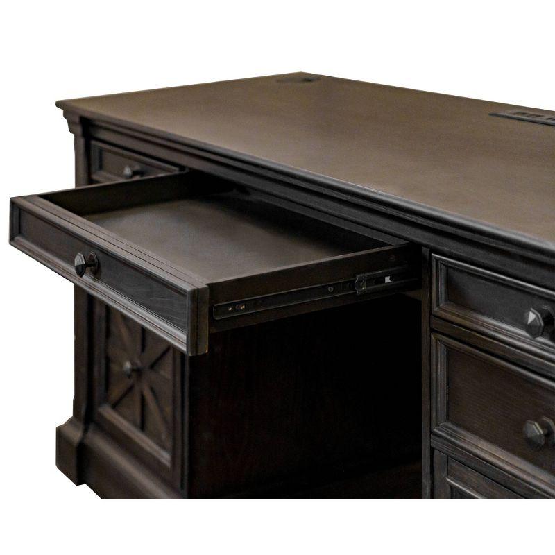 Kingston Traditional Wood Office Desk Dark Brown - Martin Furniture