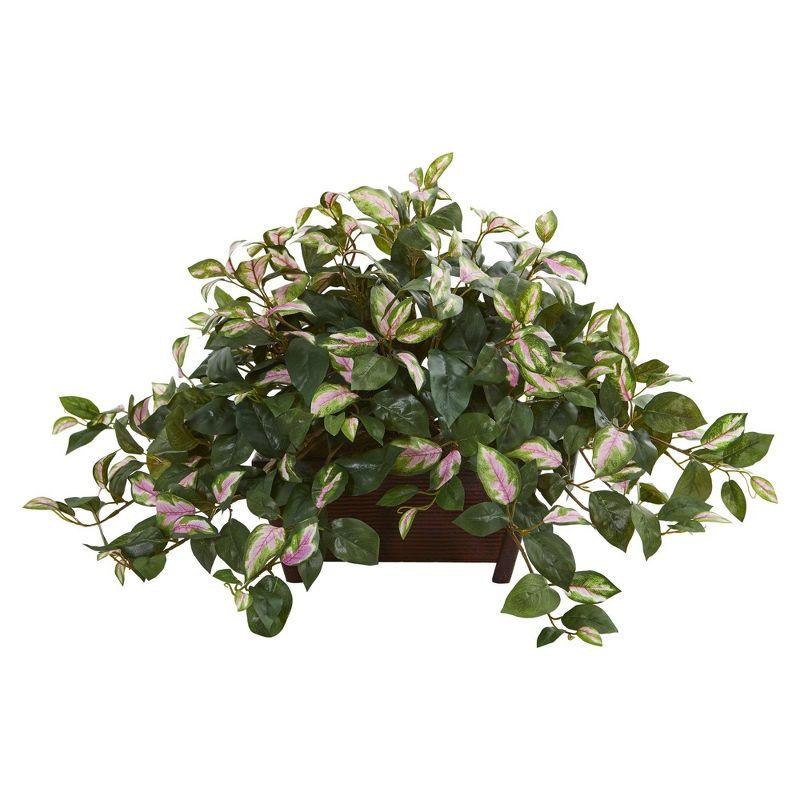 Nearly Natural Hoya 16-in Artificial Plant in Decorative Planter