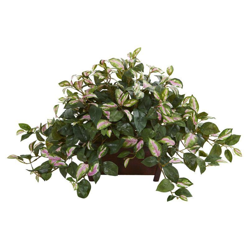 Lush Variegated Green and Purple 14" Hoya Artificial Plant