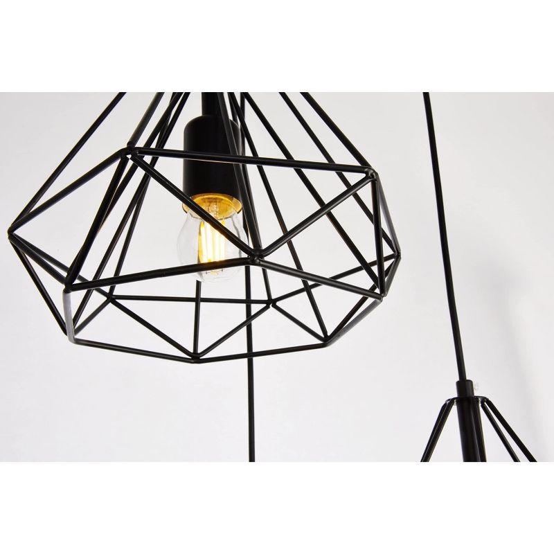 Elegant Lighting Jago Collection Pendant D18.1 H24.3 Lt:3 Black Finish