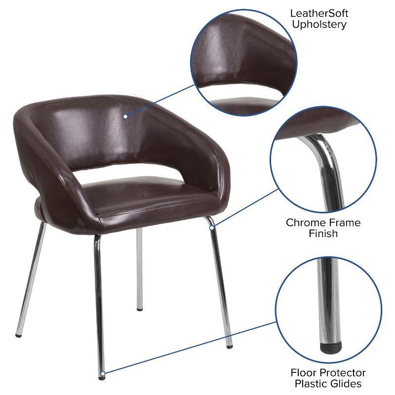 Flash Furniture Fusion Series Contemporary LeatherSoft Side Reception Chair with Chrome Legs