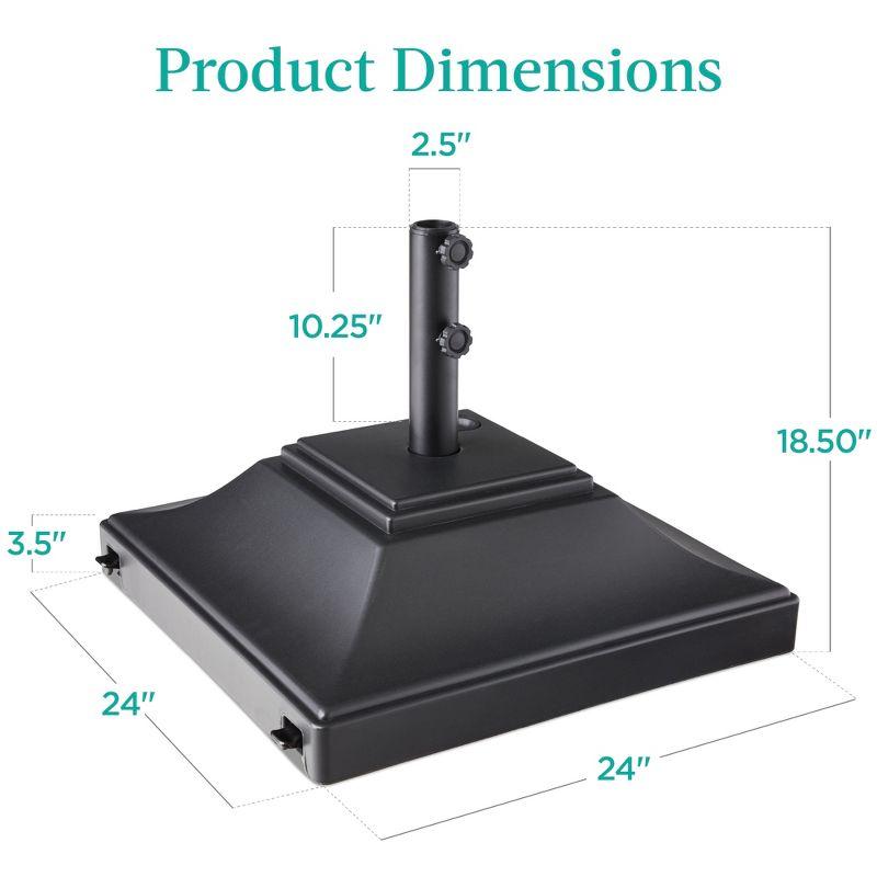 Best Choice Products Mobile Umbrella Base, Fillable Heavy-Duty Market Stand w/4 Wheels, 2 Locks, 120lb Capacity