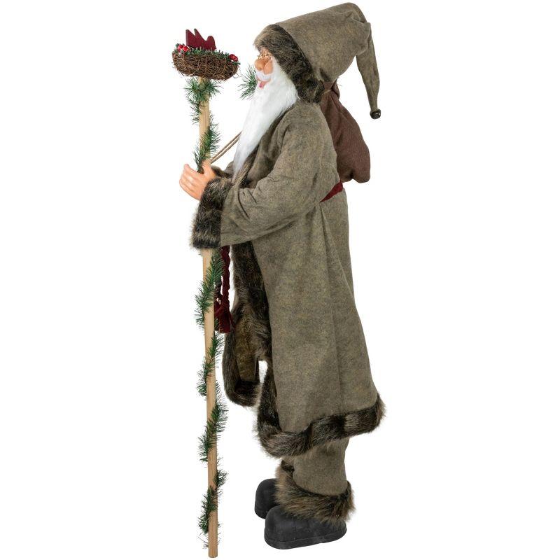 Northlight 48" Olive Green Santa Claus with Gift Bag Standing Christmas Figure