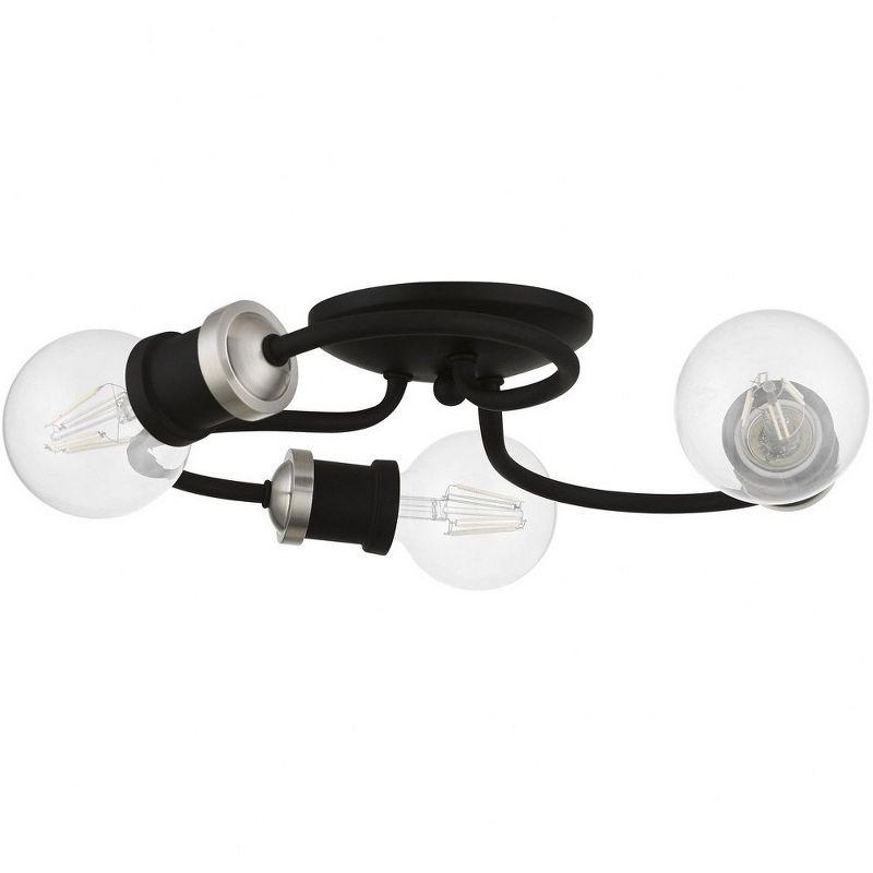 Livex Lighting Bromley 3 - Light Flush Mount in  Black/Brushed Nickel