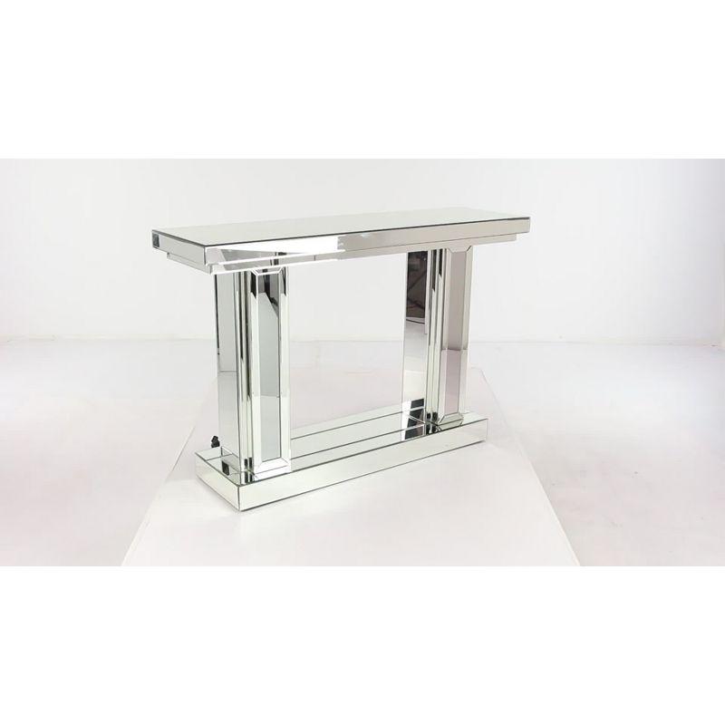 Glam Wood Console Table Silver - Olivia & May: Mirrored, Fixed Shelf, Indoor Use