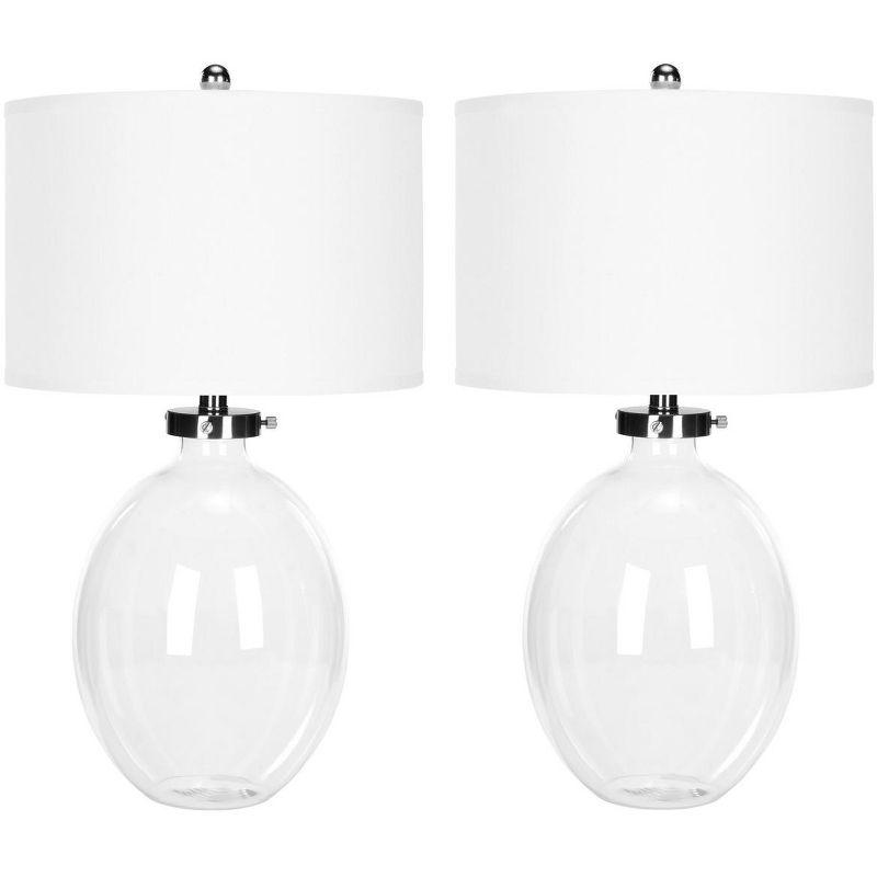 Neville Clear Glass Table Lamp (Set of 2) - LIT4067 - Glass - Safavieh