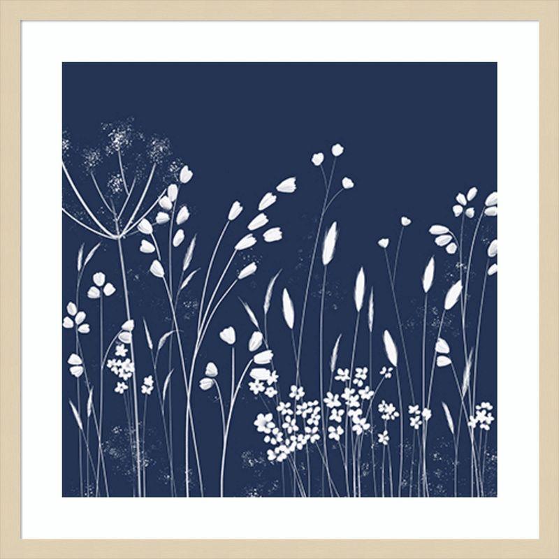 Amanti Art Indigo Flowers II by Northern Lights Framed Wall Art Print