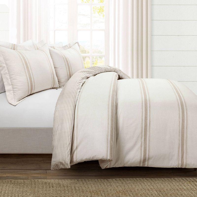 Standard Cotton 460 TC Reversible 3 Piece Duvet Cover Set