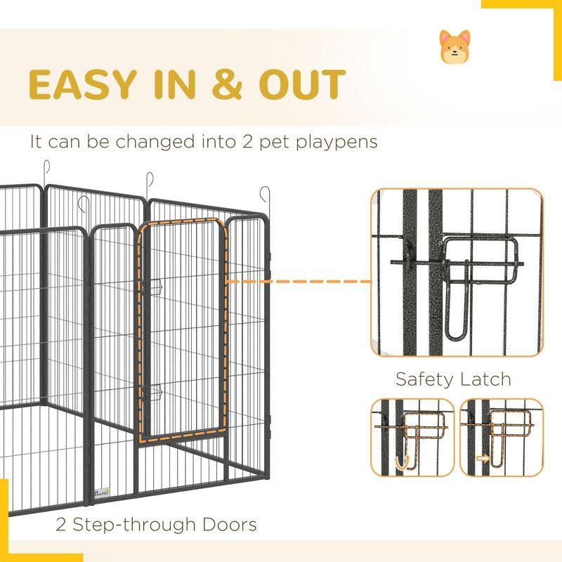 PawHut Dog Playpen 16 Panel 40 Inch Height for Small Medium and Large Dogs, Dog Fence with Lockable Door for Indoor/Outdoor Use, DIY Shape Pet Playpen