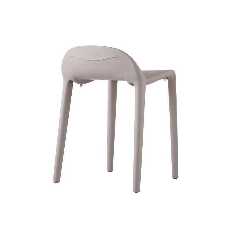 2pc Joyous Short Stools - Gray - Lagoon: Resin, Contoured Seat, No Assembly, Patio Use