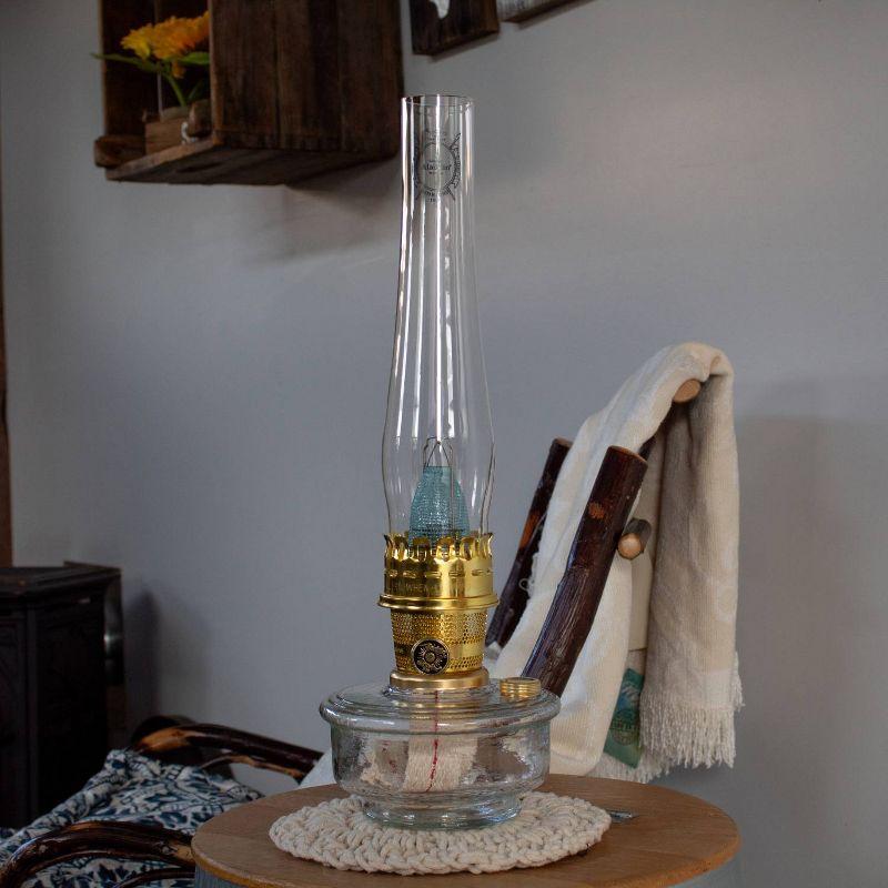 Aladdin Genie III Oil Lamp, Indoor Emergency Lighting for Shelf, Table or Hanging, Clear Glass Bowl with Brass Burner