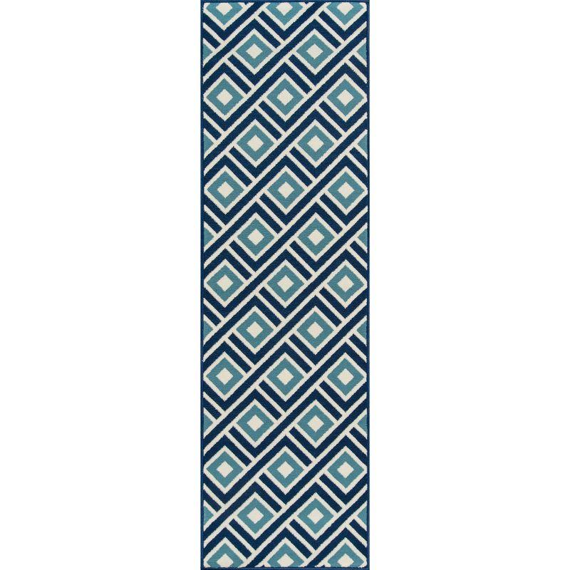 Indoor/Outdoor Blue Squares Rug