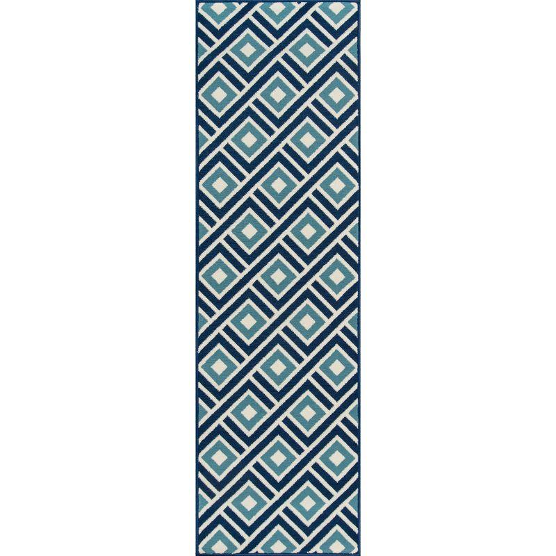 Indoor/Outdoor Blue Squares Rug