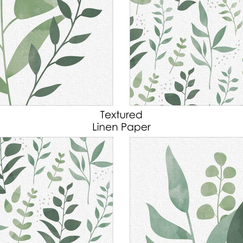 Big Dot of Happiness Boho Botanical - Unframed Greenery Linen Paper Wall Art - Set of 4 - Artisms - 8 x 10 inches