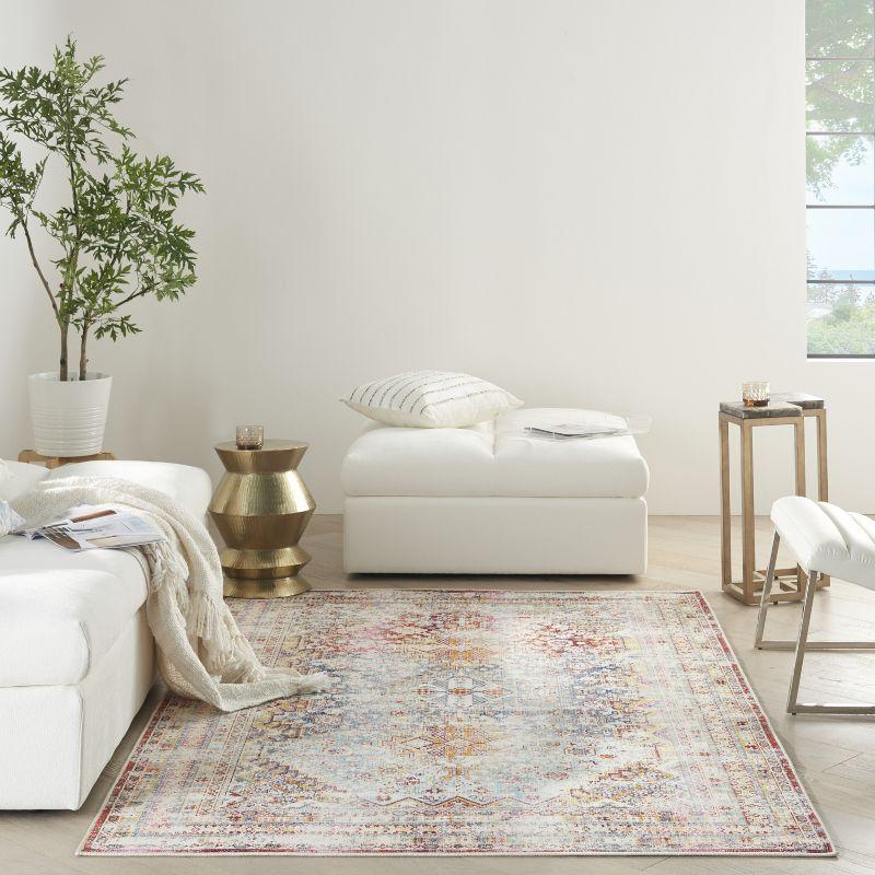 Bohemian Bliss Multicolor Synthetic 5'3" x 7'10" Transitional Area Rug