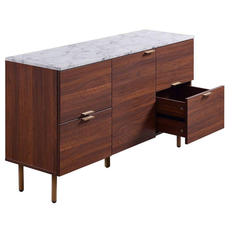 Wrought Studio™ Pinecone 48" Storage Cabinet Sideboard with Marble Effect