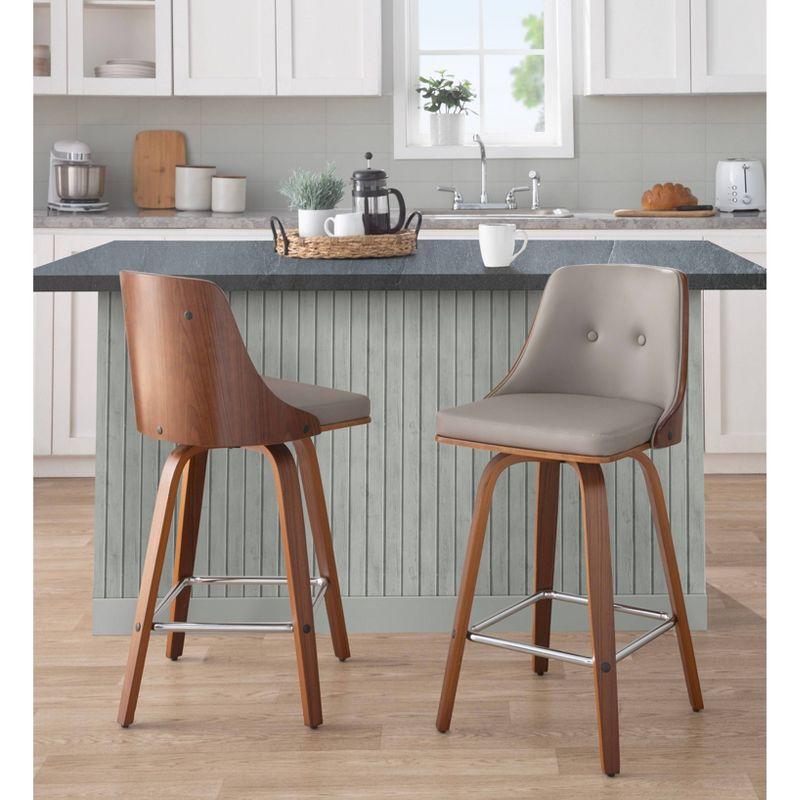 Set of 2 Gianna Upholstered Counter Height Barstools - Lumisource