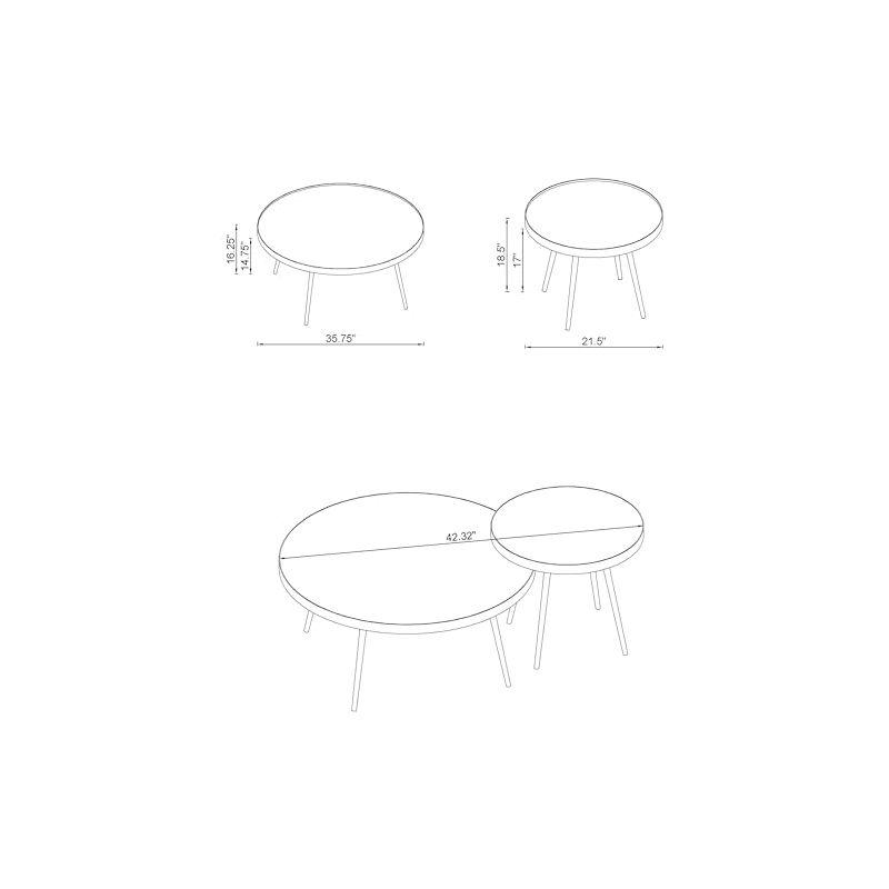 Coaster Home Furnishings Kaelyn 2-Piece Nesting Coffee Table