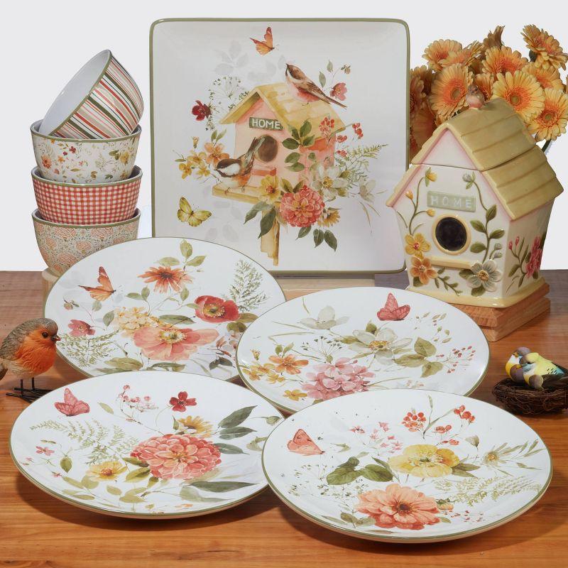 Nature's Song Ceramic Floral 16-Piece Dinnerware Set