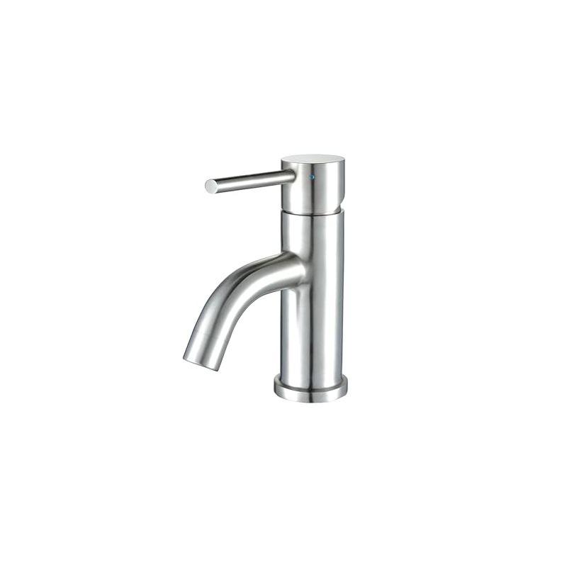 Whitehaus Collection WHS0111-SB-BSS Whitehaus Collection Stainless Steel Single Lever Bathroom Faucet with Pop-up Drain