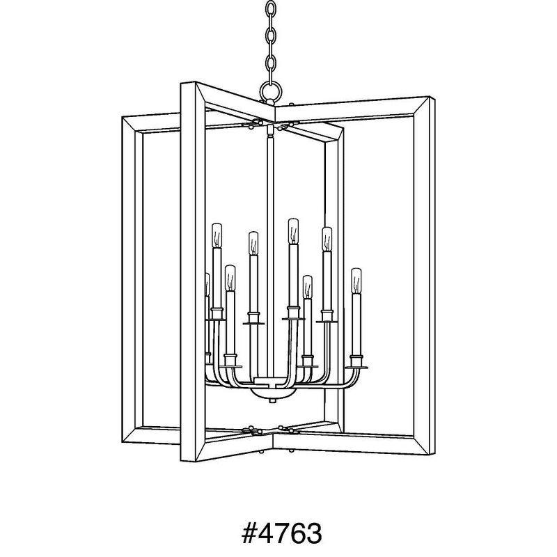 Progress Lighting, Turnbury Collection, 8-Light Pendant, Galvanized Finish, Wood Frame, Coastal-Inspired