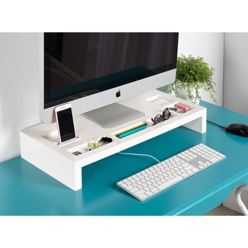 Kate and Laurel Briggs Rectangle MDF Computer Stand, 26x12x4, White