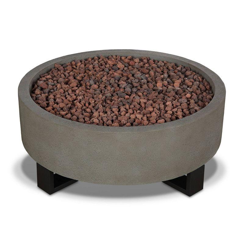 Idledale Propane Fire Bowl - Glacier Gray - Real Flame