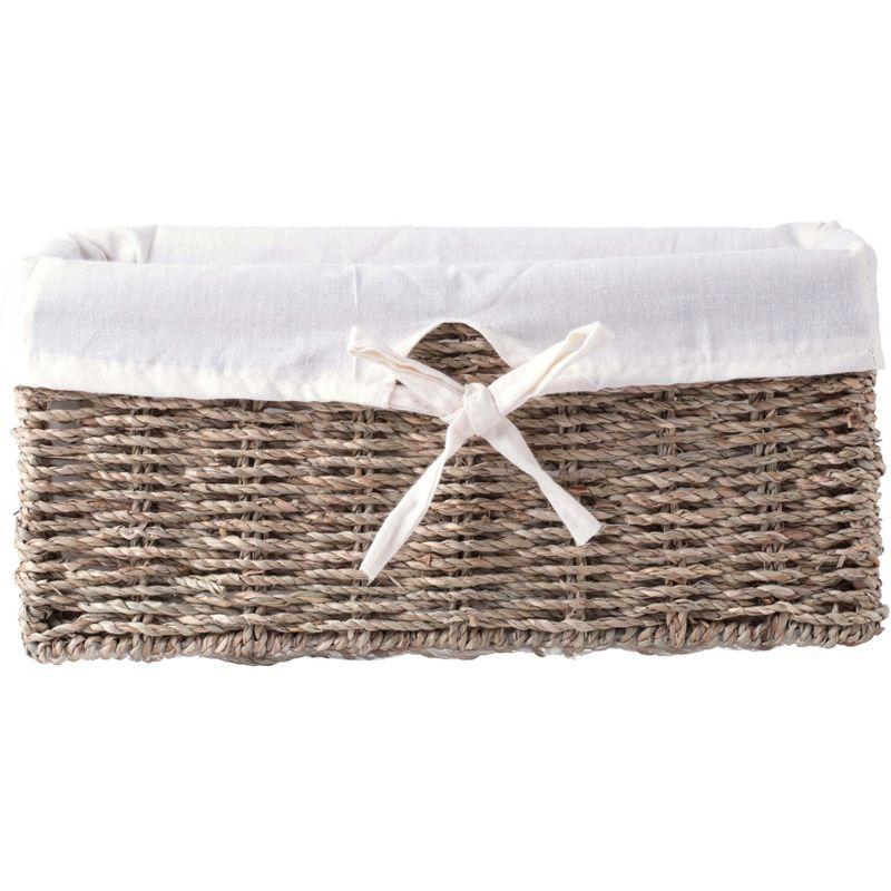 Vintiquewise Seagrass Shelf Basket Lined with White Lining