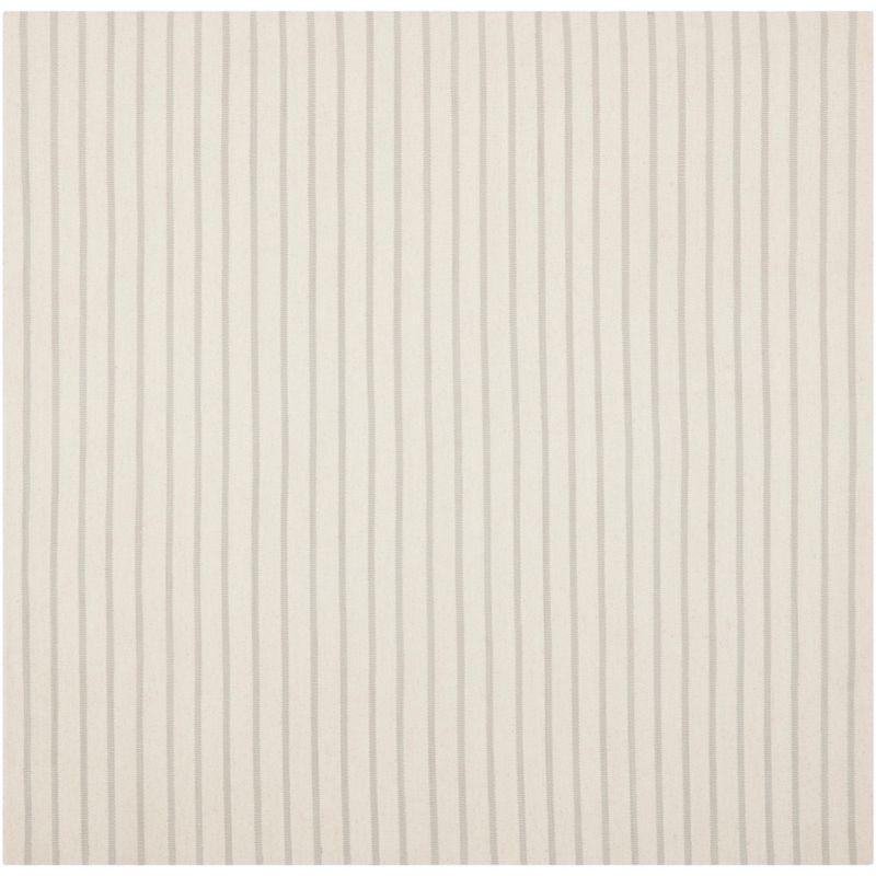 Dhurries DHU313 Hand Woven Flat Weave Indoor Area Rug - White - 6'x6' - Safavieh