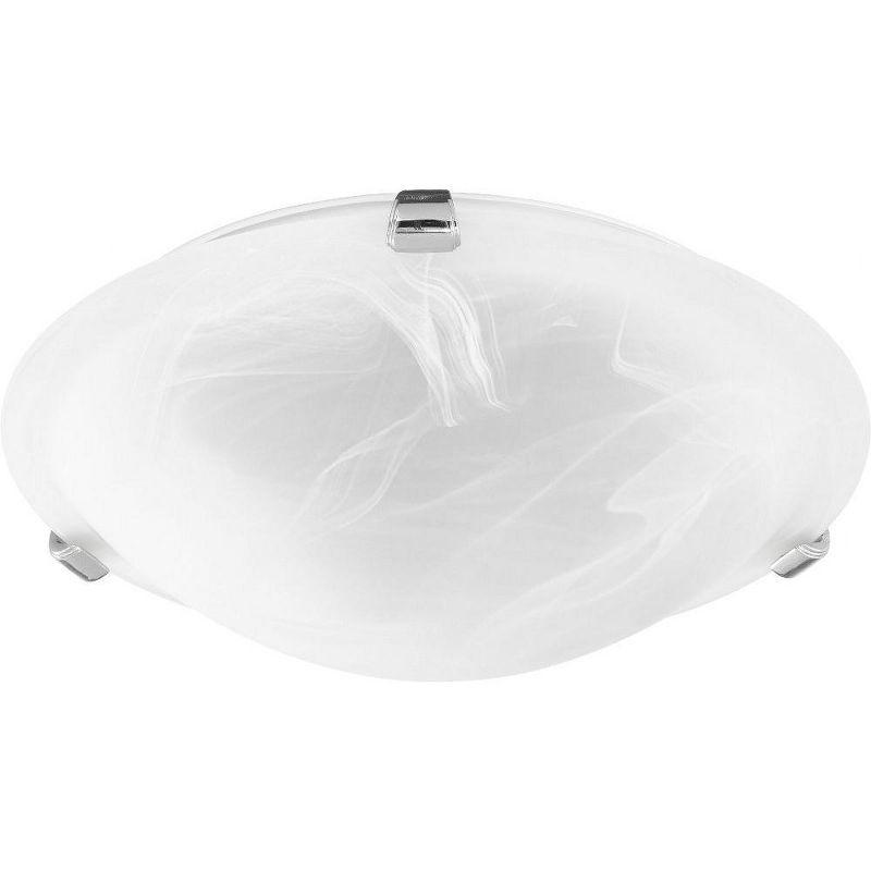 Polished Nickel 2-Light Flush Mount with Faux Alabaster Glass