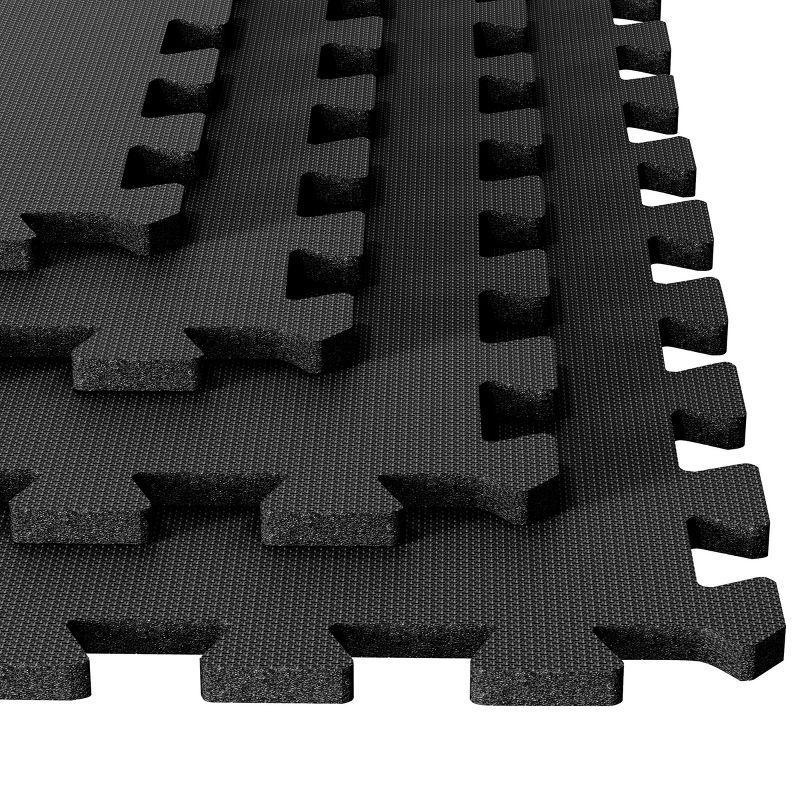 Black EVA Foam Interlocking Floor Mat Tiles for Exercise and Play