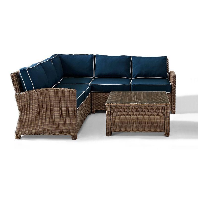 Bradenton 4-Piece Navy Cushions Steel Outdoor Sectional Set