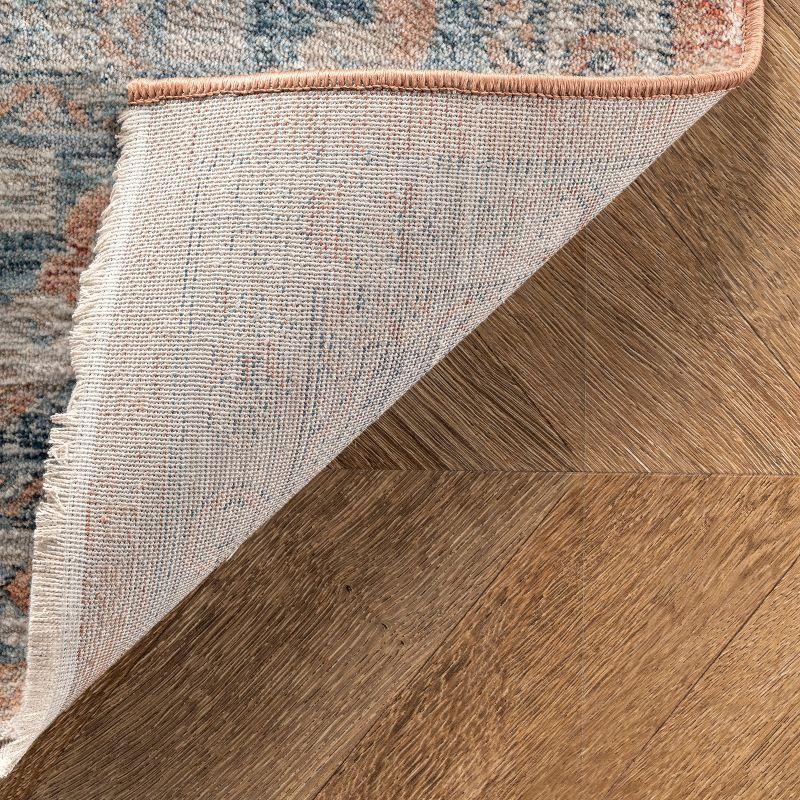5'3"x7'3" Westlyn Faded Medallion Area Rug Rust - nuLOOM: Classic Low Pile Indoor Rectangle, Polypropylene, Cotton Backing