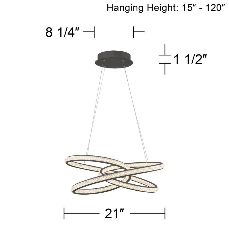 Sand Gray Spiral LED Pendant Light with Steel Frame