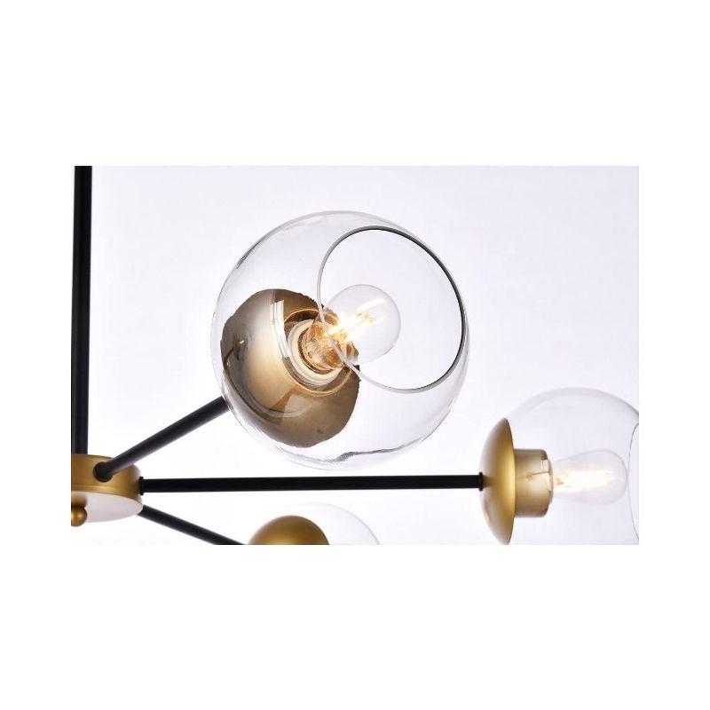 Elegant Lighting Briggs 36 inch pendant in black and brass with clear shade