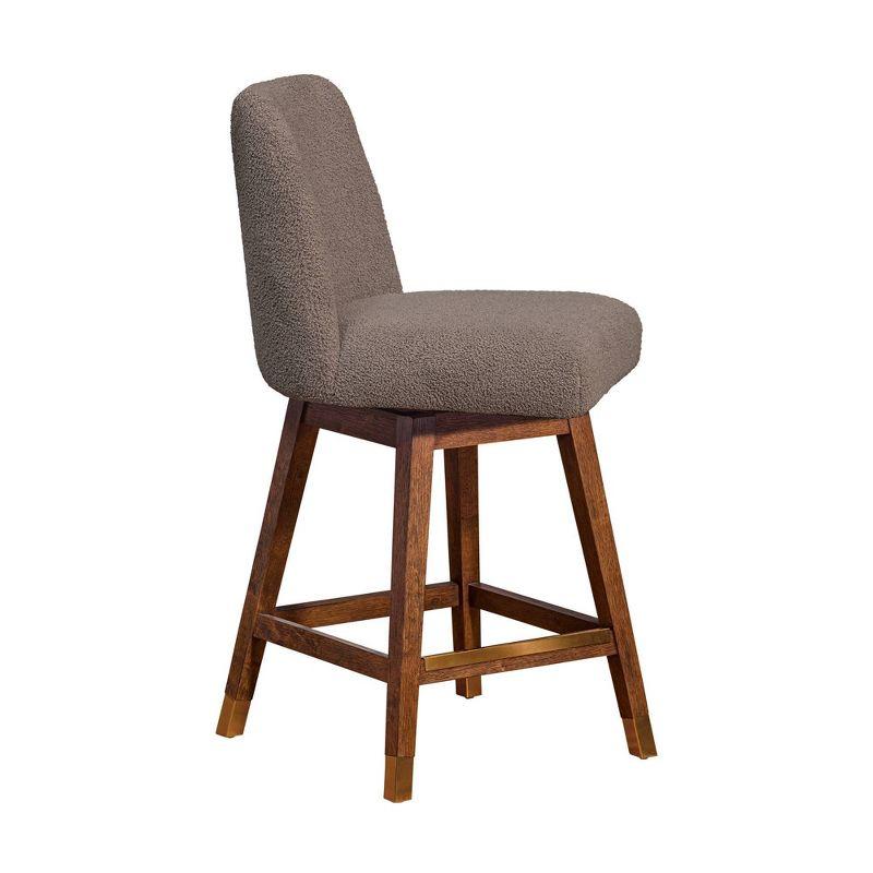 Armen Living Amalie Wood Finish with Fabric Swivel Counter Height Barstool