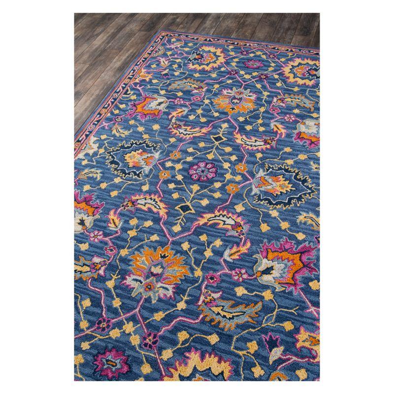 2'3"x7'10" Ibiza Oscar Runner Rug Blue - Momeni: Wool Floral Area Rug, Traditional Tufted Indoor Runner