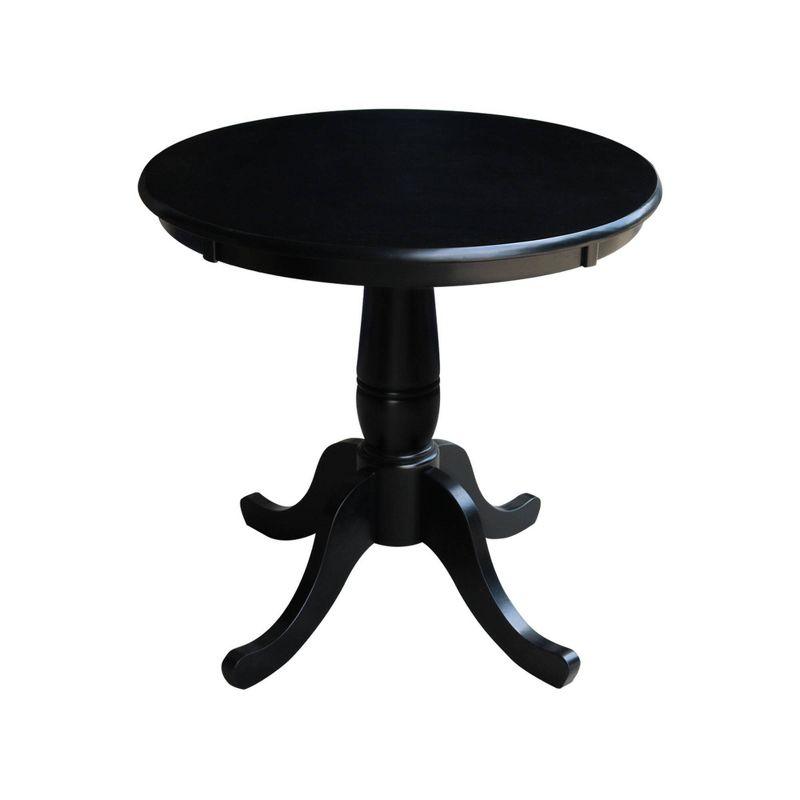 International Concepts Morgan 30" Round Top Pedestal Dining Table  Black: Wood, 4-Seater Kitchen Furniture