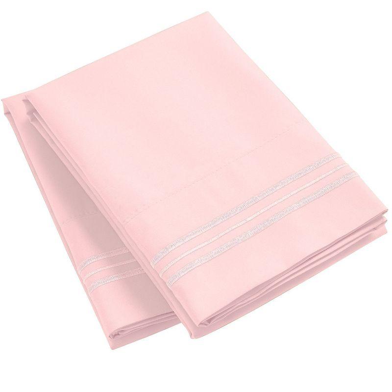 Mellanni Brushed Microfiber Pillowcase Set of 2, King, Blush Pink