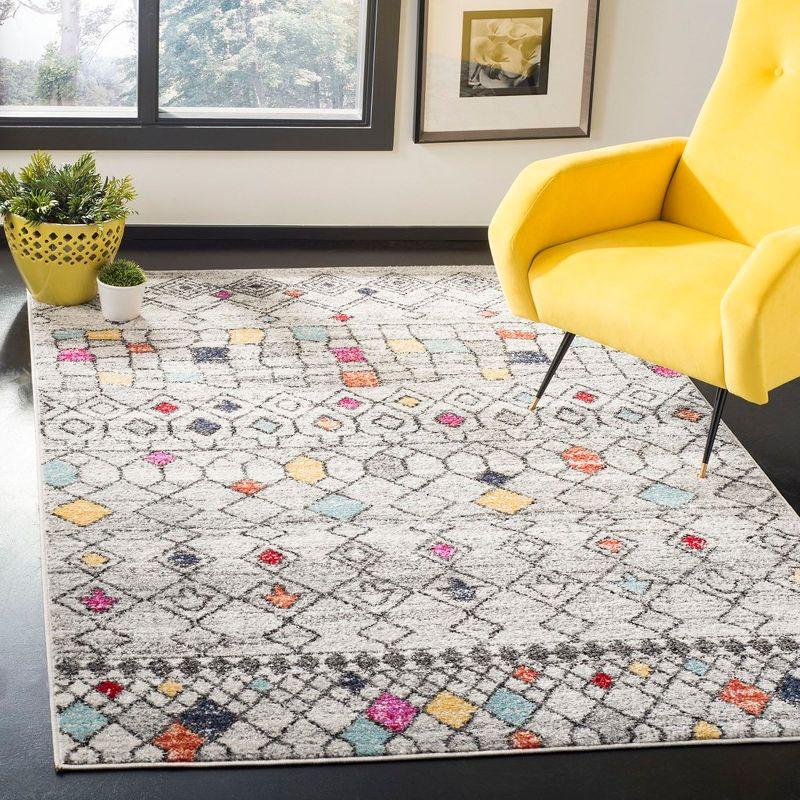 Adirondack ADR204 Power Loomed Area Rug - Light Grey/Fuchsia - 4'x6' - Safavieh.