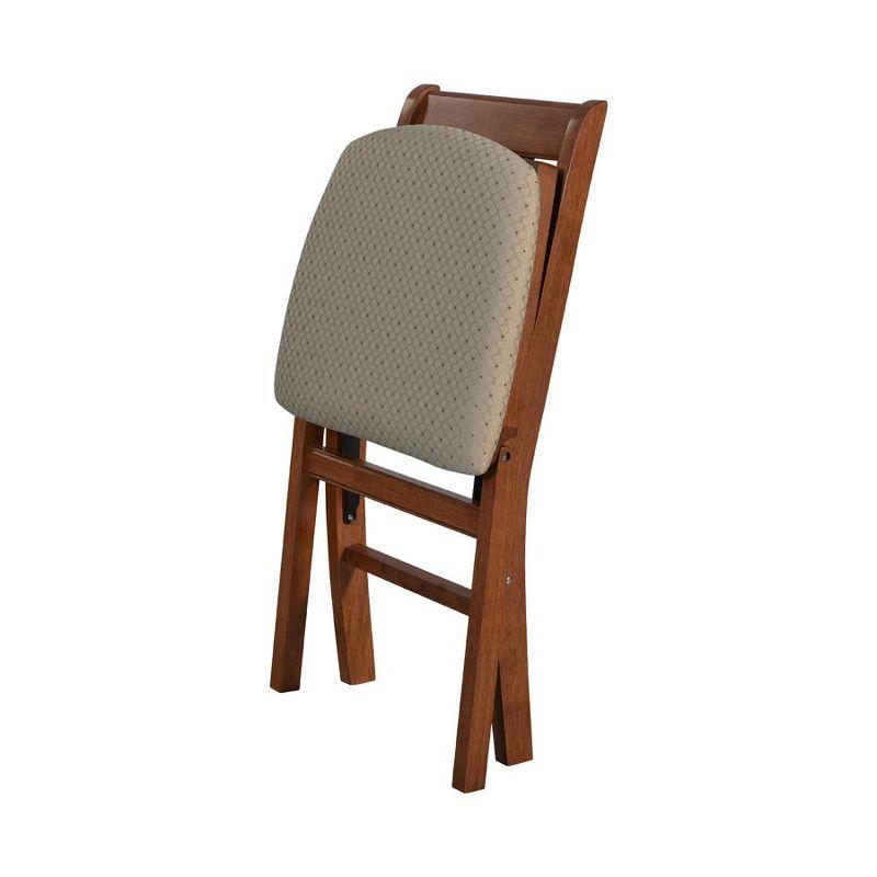 Set of 2 Stakmore Folding Chair with Blush Seat - Brown: Upholstered, No Assembly, Hardwood Frame