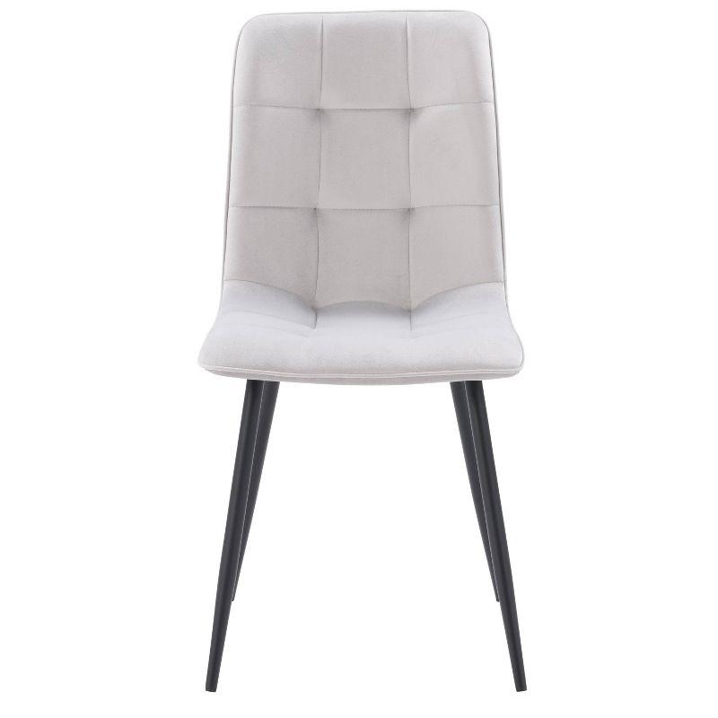 Nash Luxe Velvet Upholstered Side Chair with Black Metal Legs