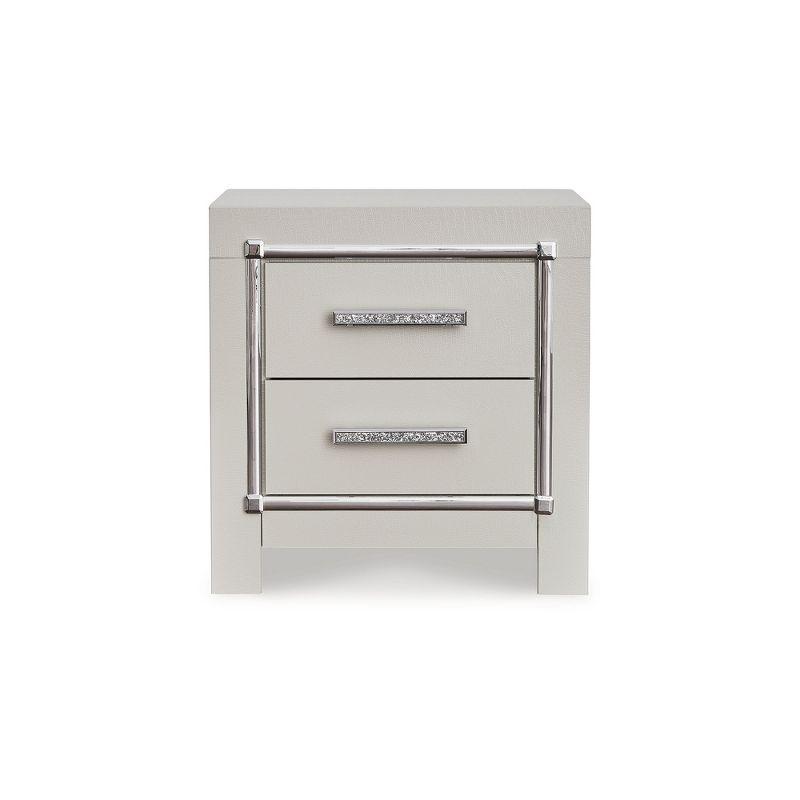 Signature Design by Ashley Zyniden Glam Faux Gator 2 Drawer Nightstand