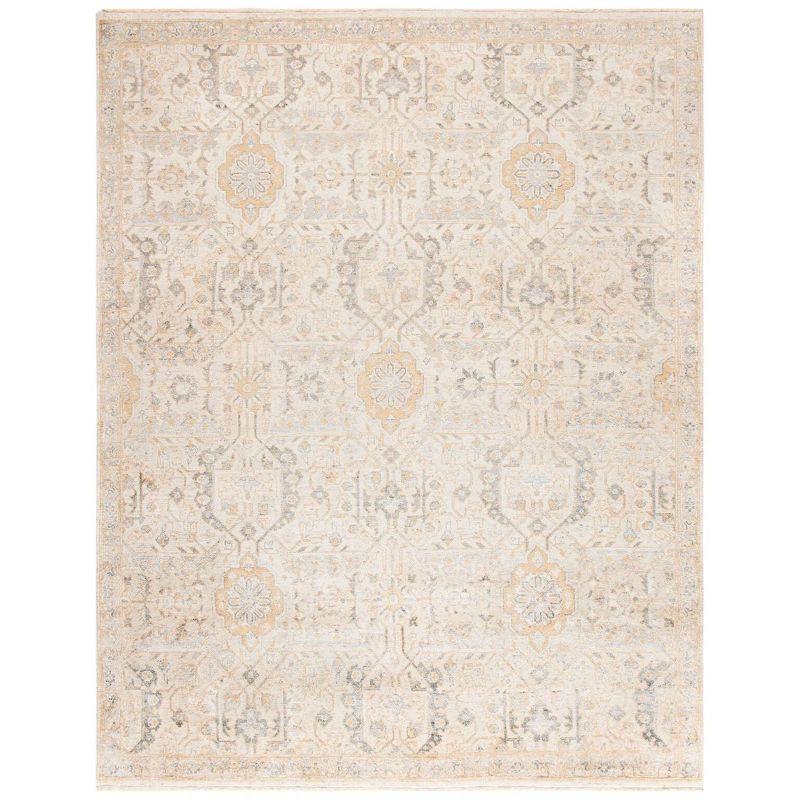 Safavieh Haj Jalili Hand Knotted Viscose/Wool/Cotton Southwestern Rug in Ivory/Beige