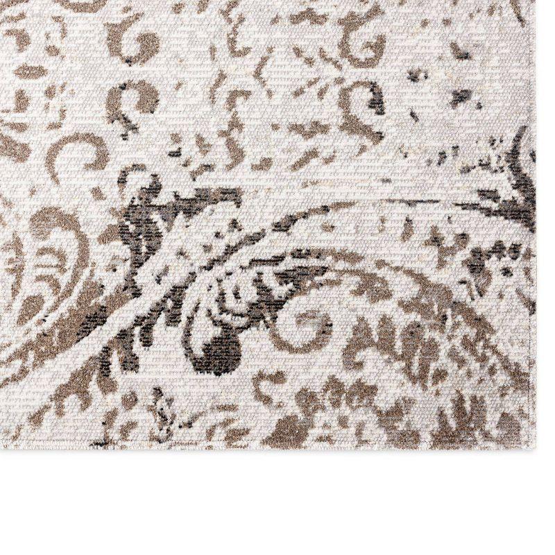 NICOLE MILLER NEW YORK Patio Sofia Juniper Paisley Indoor/Outdoor Area Rug, Ivory/Mustard