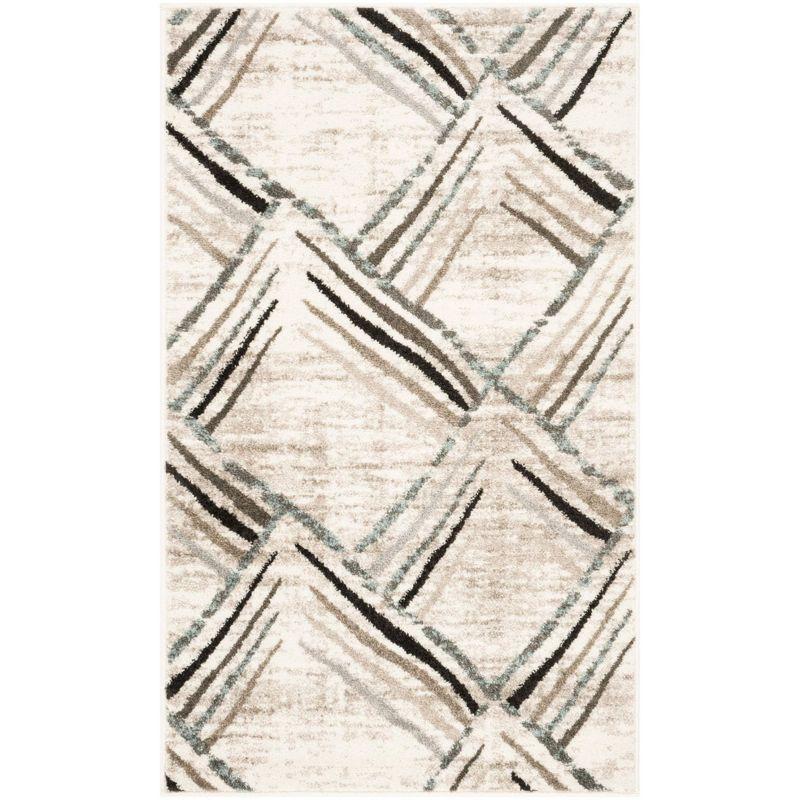 Amsterdam AMS112 Power Loomed Indoor Accent Rug - Cream/Charcoal - 3'x5' - Safavieh